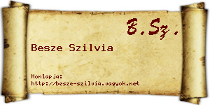 Besze Szilvia névjegykártya